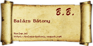 Balázs Bátony névjegykártya